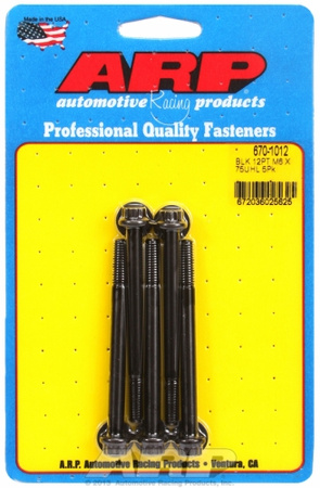 ARP M6 x 1.00 x 75 12pt black oxide bolts (5pcs)