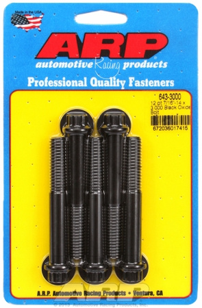 Śruby ARP "7/16""-14 x 3.000 12pt black oxide bolts" (5pcs)