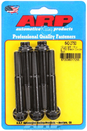 ARP "3/8""-16 x 2.750 12pt black oxide bolts" (5pcs)