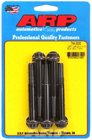Śruby ARP "3/8""-24 x 3.000 12pt 7/16 wrenching black oxide bolts"5pcs
