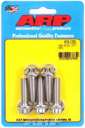 ARP "3/8""-16 x 1.250 12pt 7/16 wrenching SS bolts" (5pcs)