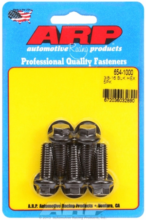 ARP "3/8""-16 x 1.000 hex 7/16 wrenching black oxide bolts"(5pcs