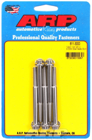 ARP "1/4""-20 x 3.000 12pt SS bolts" (5pcs)