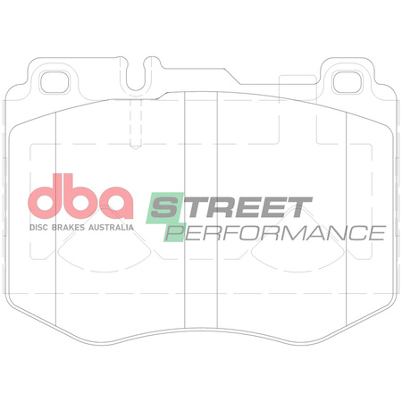 Klocki hamulcowe przednie DBA Brake Pads Street Performance - DB15182SP MERCEDES-BENZ C-Class W205 C250 TD 4Matic C300 Hybrid de e C350 C400 Cabriolet A205 C43 AMG Coupe C205 Estate S205 CLS C257 CLS300d CLS350 E-Class A238 E350