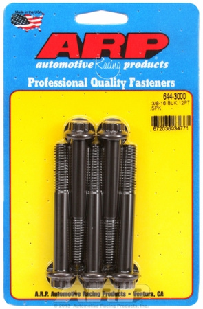 ARP "3/8""-16 x 3.000 12pt 7/16 wrenching black oxide bolts"5pcs