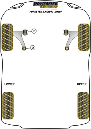 Front Arm Front Bush Powerflex Polyurethane Bush Black Series Subaru Forester Forester SJ (2012 - 2018) PFF69-501BLK