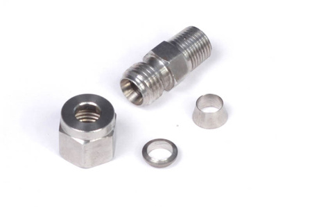 Haltech 1/4" rozsdamentes kompressziós szerelvény készlet 1/8" NPT Thre - HT-010813