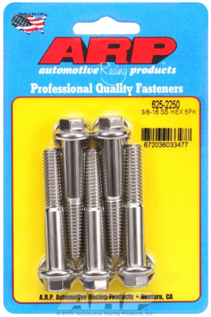 ARP "3/8""-16 x 2.250 hex 7/16 wrenching SS bolts" (5pcs)