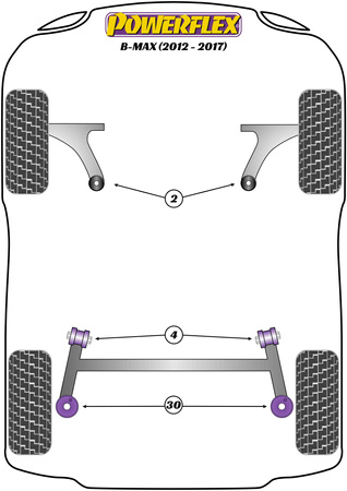Rear Spring Upper Isolator Pad Powerflex Polyurethane Bush Road Series Ford B-Max (2012-2017) PFR19-2030