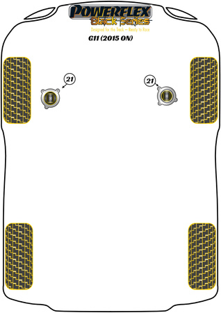 Variklio laikiklio įdėklo rinkinys Powerflex poliuretano įvorė Black Series BMW 7 Series G11 (2015 on) PFF5-4020BLK