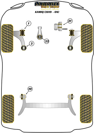 Querlenker Hinterrad Buchsen Powerflex Polyurethanbuchse Black Series Skoda Kamiq (2019-on) PFF85-2002BLK