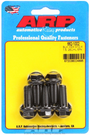 ARP M10 x 1.50 x 25 hex black oxide bolts (5pcs)