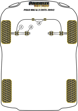 Zewnętrzna tuleja przedniego wahacza Powerflex Black Series Volkswagen Polo & Polo / Derby MK1/2 (1975 - 1994) PFF85-101BLK