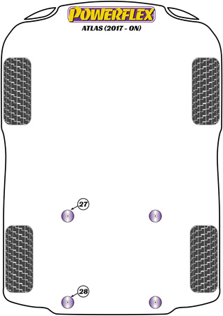 Hinterer Hilfsrahmen Montagebuchse vorne Powerflex Polyurethanbuchse Road Series Volkswagen Atlas (2017 on) PFR85-827