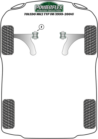 Front Engine Mount Dog Bone (Petrol/Tuned Diesel) Powerflex Polyurethane Bush Heritage Collection Seat Toledo Models Toledo Mk2 1M (1999 - 2004) PFF85-420H