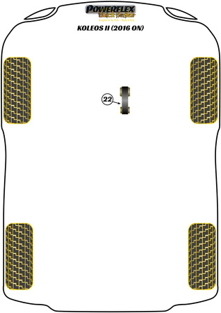 Apatinis sukimo momento laikiklis - Track/Msport Powerflex poliuretano įvorė Black Series Renault Koleos II (2016 on) PFF60-8026BLK