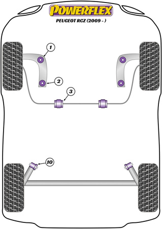 Priekinė apsaugos nuo riedėjimo juostos įvorė 23,5 mm Powerflex poliuretano įvorė Road Series Peugeot RCZ (2009-on) PFF50-603-23.5