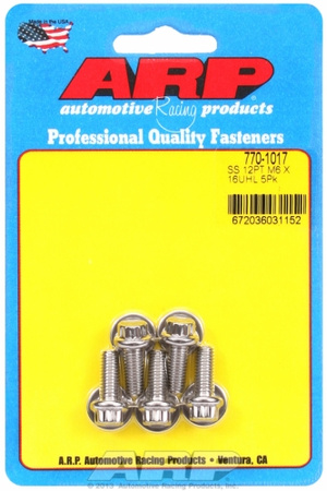 ARP M6 x 1.00 x 16 12pt SS bolts (5pcs)