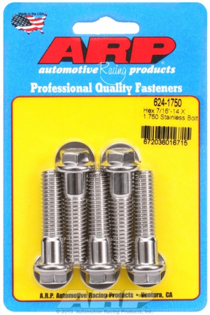ARP "7/16""-14 X 1.750 hex 1/2 wrenching SS bolts" (5pcs)