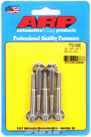 Śruby ARP M6 x 1.00 x 45 12pt SS bolts (5pcs)