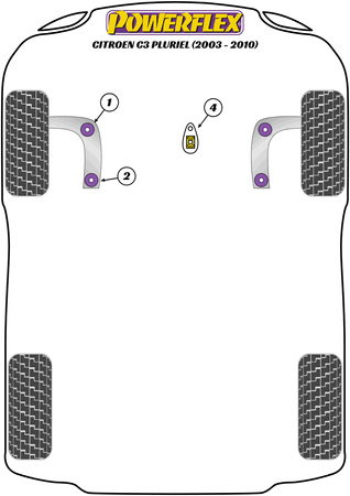 Lower Engine Mount Insert Powerflex Polyurethane Bush Road Series Citroen C3 Models  C3 Pluriel (2003 - 2010) PFF12-204