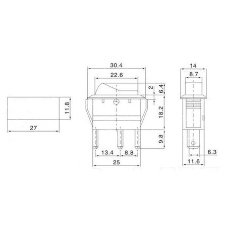 BE / KI kapcsoló LED 12V 20A