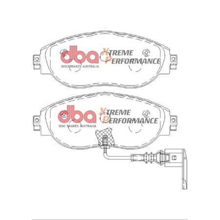 Első féktárcsa szett DBA 4000 sorozat - T3 - DBA42830S + Első fékbetétek DBA fékbetétek Xtreme Performance ECE R90 minősítéssel Hawk HB779x.740 - DB8849XP + HEL fonott fékvezetékek Audi Seat Skoda 