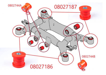 Hátsó felfüggesztés persely készlet - MPBS: 0802703 BMW 5 E60 / E61, 6 E63 E64,