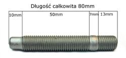 Kovácsolt tőcsavar + anya M12x1,5