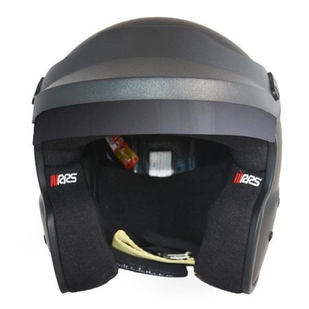RRS Protect Jet Open Face sisak, fekete szőnyeg - Snell FIA HANS