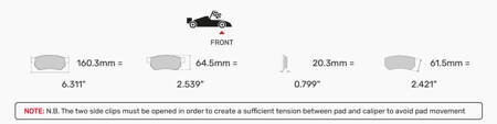 Ferodo Racing DS2500 priekinės stabdžių kaladėlės FCP4433H AUDI A3 Q2,TT FV3 Roadster FV9 CUPRA FORMENTOR KM7 SEAT ATECA SKODA OCTAVIA III SUPERB VOLKSWAGEN ARTEON GOLF ALLTRACK BA5 VIII CG5 SPORTSVAN SPORTSVAN AM1 Golf VI Cabriolet PASSAT TIGUAN TOURAN 