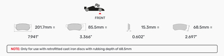 Ferodo Racing DS3.12 priekinės stabdžių kaladėlės FRP3164G FERRARI 458 Speciale 488 488 Pista F8 Tributo