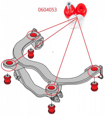 Galinės pakabos įvorės komplektas - MPBS: 0604003Q Audi A3 I Quattro, S3 I, TT Seat Leon Skoda Octavia Volkswagen Bora 4x4, Golfas IV R32, New Beetle 4x4 1998–2011 m.