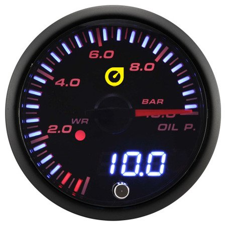 Indikatorius Auto Gauge alyvos slėgis - ĮSPĖJIMO LED