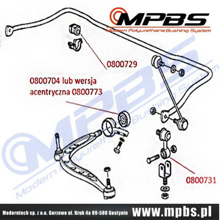 Pakabos komplektas – MPBS: 0800701 BMW 3 E36,