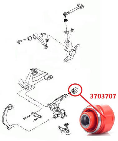 Tuleja wahacza przedniego dolnego tylna - MPBS: 3703707 Mazda Millenia, Xedeos 9,