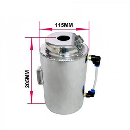 Aluminiowy zbiornik odmy oil catch tank 1,5l z filtrem IRP 