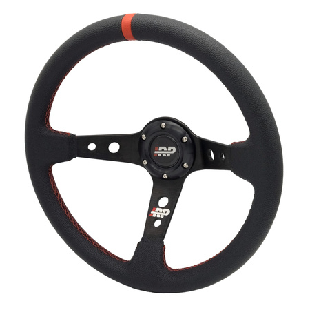 Kierownica sportowa skórzana 350/90 IRP + Naba Quick Release IRP typu Ball