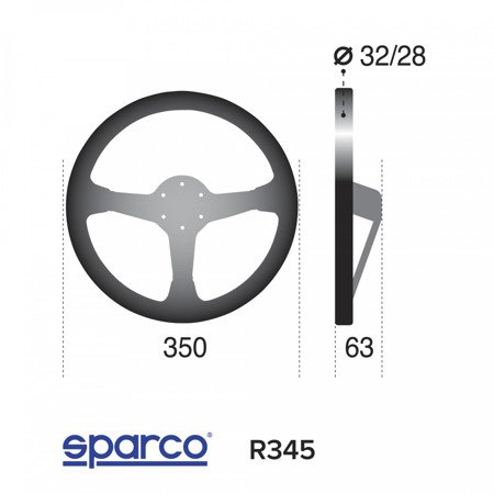 Kierownica zamszowa Sparco R345