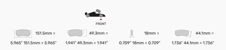 Klock hamulcowe Ferodo Racing DS3.12 przednie FCP519G FIAT Cityvan Duna Fiorino Palio Palio Weekend Penny Siena Tempra Uno AUTO POLAND INNOCENTI Elba Mille