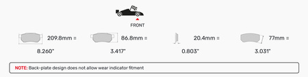 Klock hamulcowe Ferodo Racing DSUNO przednie FCP4712Z BMW 2 Coupe F22 F87 5 F10 F18 6 Convertible F12 F13 Gran F06,