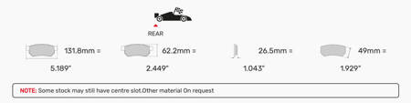 Klock hamulcowe Ferodo Racing TL163 tylne FRP3156DB AUDI R8 BMW M8 CHEVROLET Z06 Callaway DODGE Viper FERRARI 296 458 HONDA NSX LAMBORGHINI Huracan LEXUS RC F MERCEDES AMG PORSCHE 911 992 RENAULT-ALPINE A110 TOYOTA GR Supra