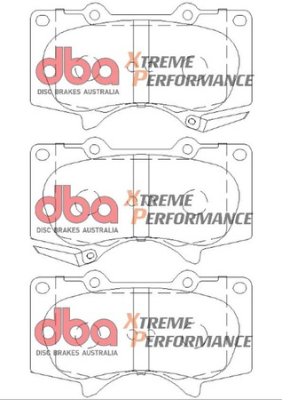 Klocki hamulcowe przednie DBA Brake Pads Xtreme Performance ECE R90 certified Hawk HB490x.665 - DB1482XP LEXUS GX460 GX470 MITSUBISHI Pajero Shogun TOYOTA Aust NZ FJ Cruiser Fortuner AN150 AN50 Hi-Lux Double Cab AHT GUN MRO Extra Single VSC KUN26