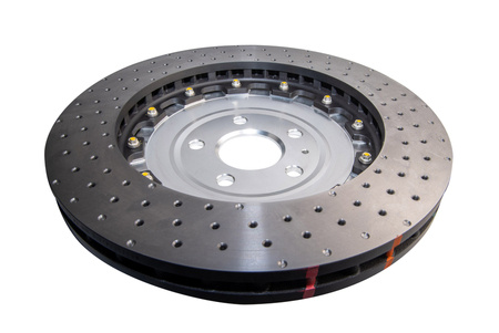 Tarcza hamulcowa przednia DBA 5000 series - Cross Drilled/Dimpled - DBA52844SLVXD AUDI RS3 8V 8Y