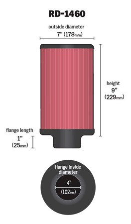 Uniwersalny filtr stożkowy K&N - RD-1460