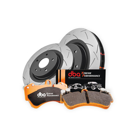 Zestaw tarcze hamulcowe przednie DBA 4000 series - T3 - DBA42830S +  Klocki hamulcowe przednie DBA Brake Pads Xtreme Performance ECE R90 certified Hawk HB779x.740 - DB8849XP + Przewody hamulcowe HEL w oplocie VW AUDI CUPRA SEAT SKODA VOLKSWAGEN 