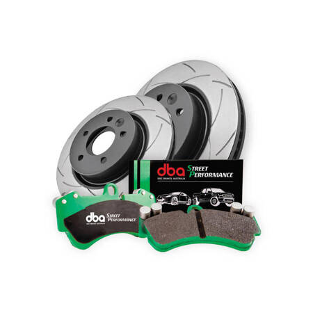 Zestaw tarcze hamulcowe przednie DBA Street Series - T2 - DBA650S + Klocki hamulcowe DBA Brake Pads Street Performance ECE R90 certified (Hawk HB432x.661) + Przewody hamulcowe HEL w oplocie SUBARU TOYOTA